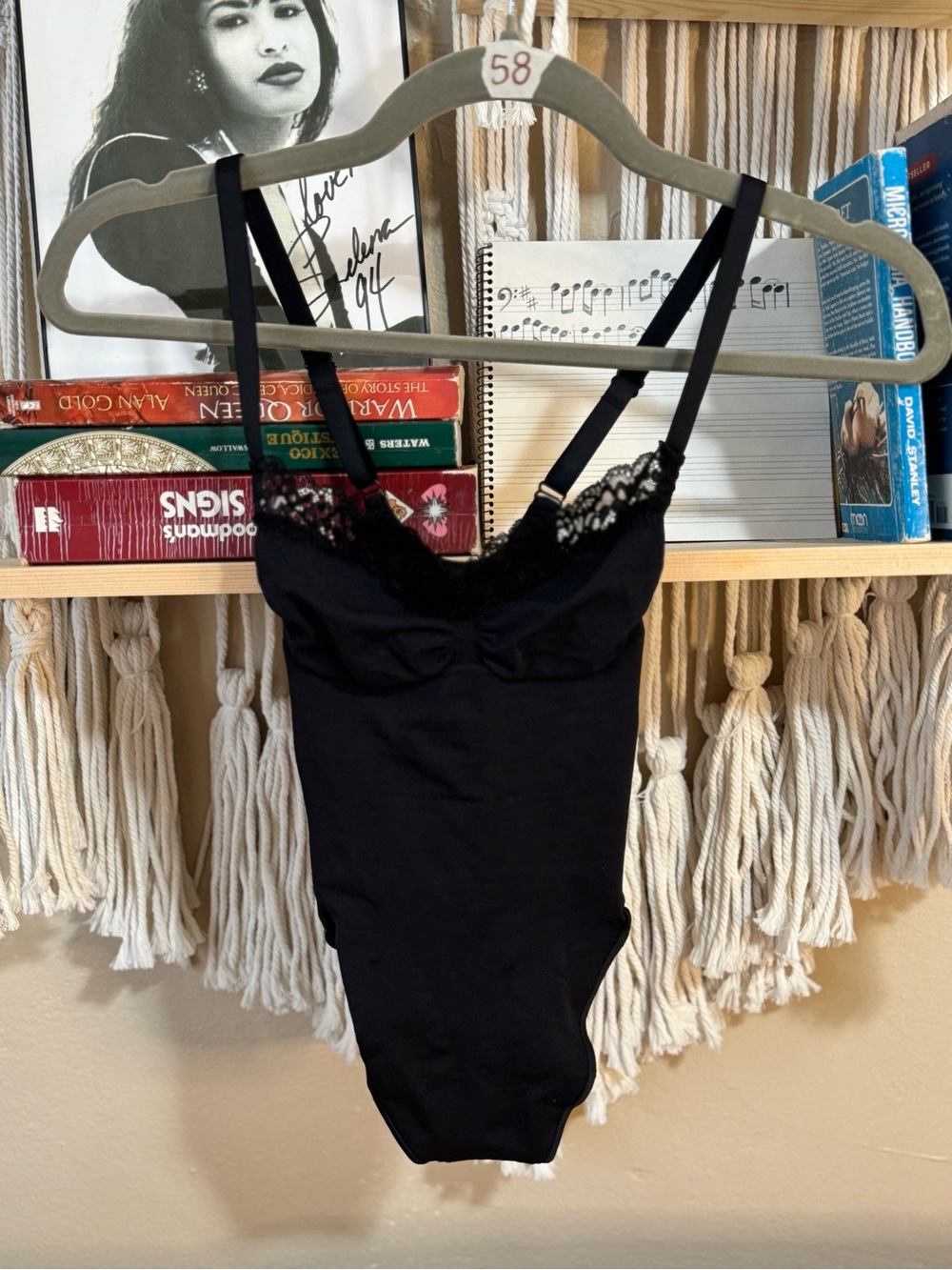 SKIMS Black Lace Trim Sweetheart Bodysuit Size XXS